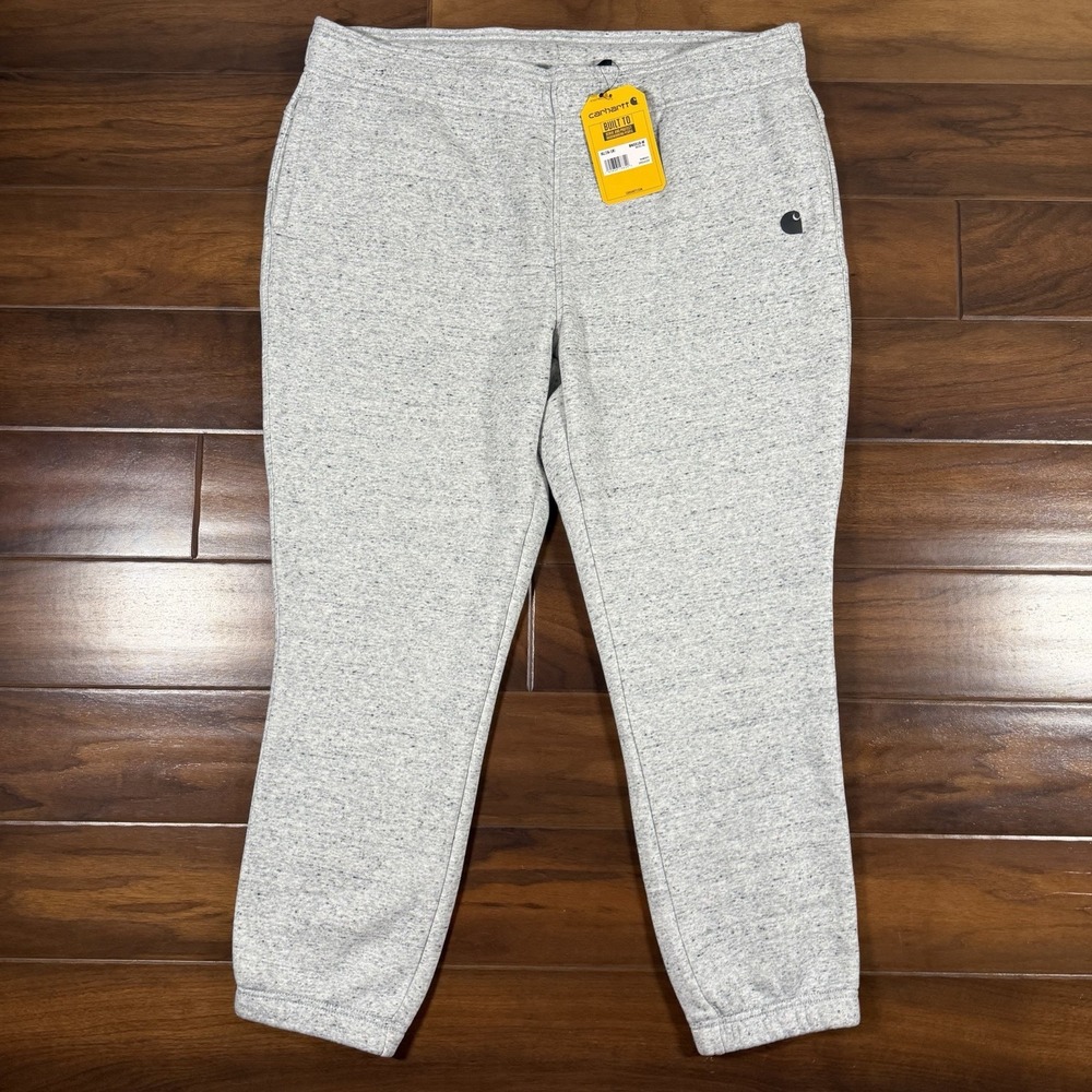 Carhartt Women's Size XL Heather Gray Relaxed Fit‎ Thick Fleece Jogger Pants